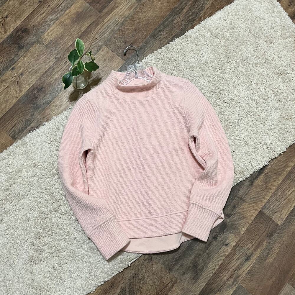 Calia by Carrie Underwood Small Pink Textured Funnel Neck Pullover Sweatshirt